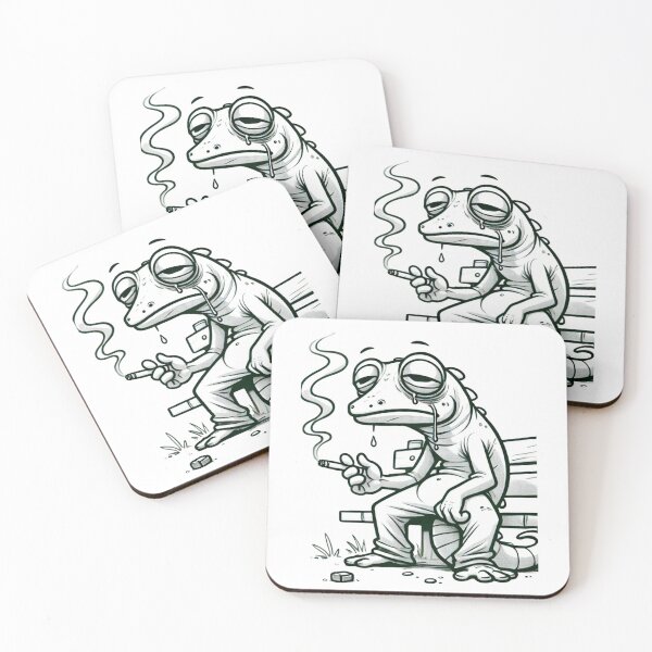 Item preview, Exhausted Gecko Smoking | Funny Cartoon designed and sold by mkzmerch.