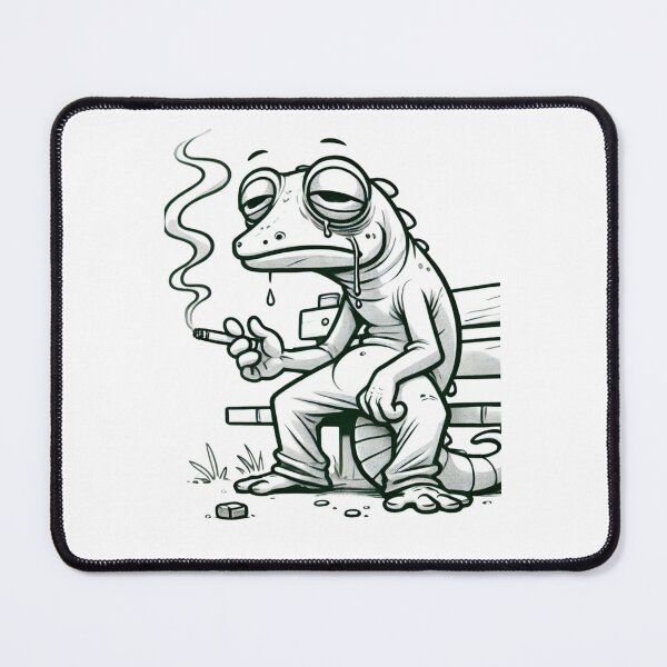 Item preview, Exhausted Gecko Smoking | Funny Cartoon designed and sold by mkzmerch.