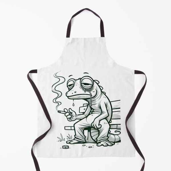 Item preview, Exhausted Gecko Smoking | Funny Cartoon designed and sold by mkzmerch.