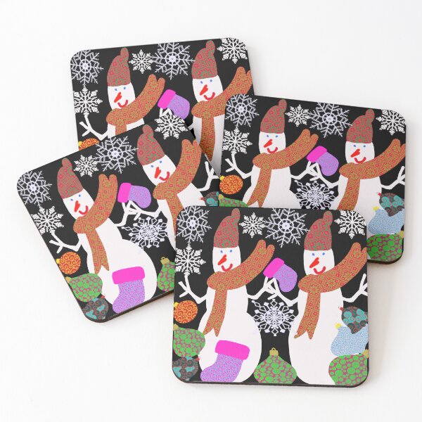 Item preview, Hand Drawn Snowmen Snowflakes Stained Glass Christmas Balls Christmas Design designed and sold by Victoria Rose.