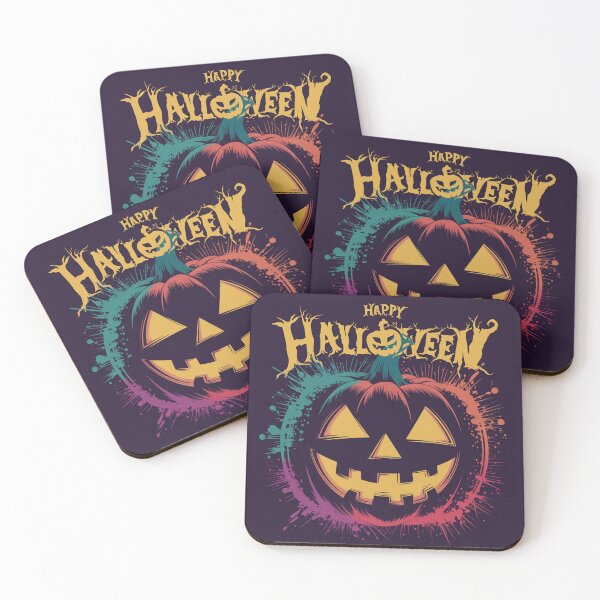 Item preview, Colorful carving pumpkin  with words happy halloween brafdesign designed and sold by Brafdesign.
