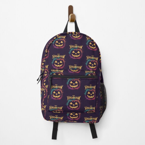 Artikelvorschau, Bunter Kürbis schnitzen mit Aufschrift „Happy Halloween“ von Brafdesign entworfen und verkauft von Brafdesign.