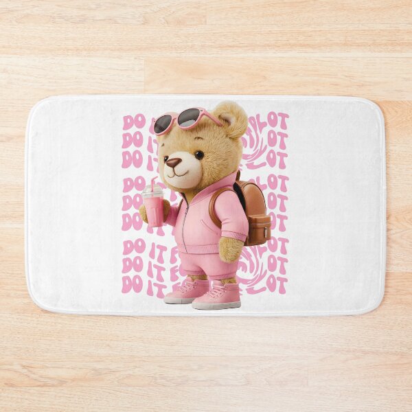 Item preview, a cute teddy bear wearing a stylish pink tracksuit designed and sold by OneLastWish.