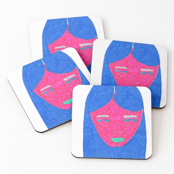 Item preview, the girl with blue hair and pink face designed and sold by FVLflavism.