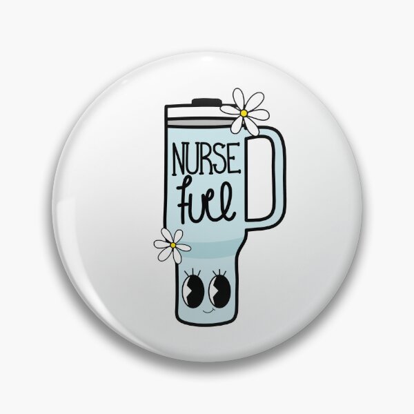 Artikelvorschau, Retro Krankenschwester Blau und Gelb / Krankenschwester Kraftstoff / Kaffee / Daisy entworfen und verkauft von MrsCreative1.
