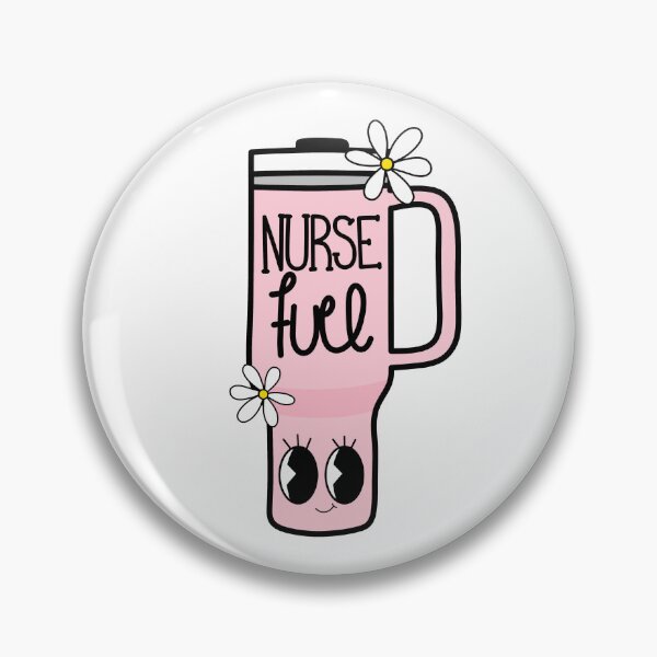 Artikelvorschau, Retro Krankenschwester Pink und Blau / Krankenschwester Kraftstoff / Kaffee / Daisy entworfen und verkauft von MrsCreative1.