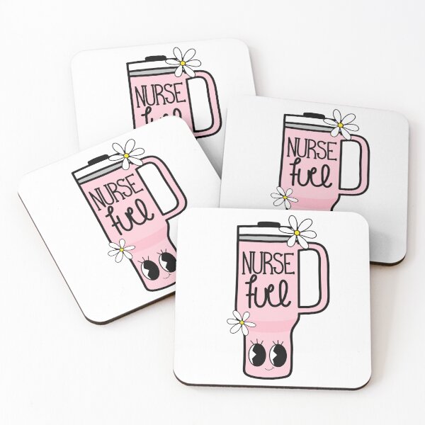 Artikelvorschau, Retro Krankenschwester Pink und Blau / Krankenschwester Kraftstoff / Kaffee / Daisy entworfen und verkauft von MrsCreative1.