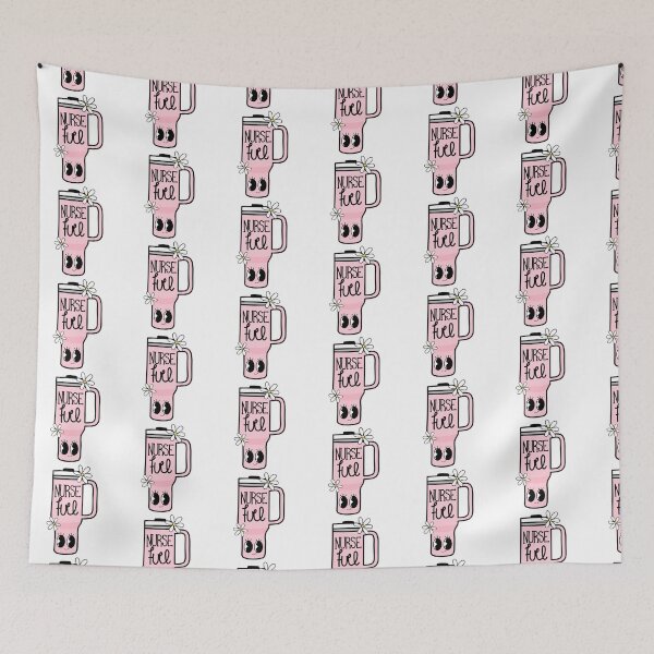 Artikelvorschau, Retro Krankenschwester Pink und Blau / Krankenschwester Kraftstoff / Kaffee / Daisy entworfen und verkauft von MrsCreative1.