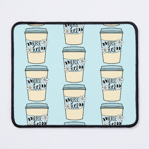 Artikelvorschau, Retro Krankenschwester Blau und Gelb / Krankenschwester Kraftstoff / Kaffee / Daisy entworfen und verkauft von MrsCreative1.