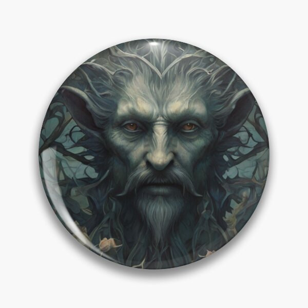 Item preview, The Green Man  fairy forest magical beautiful dark spooky fresco design after William Morris designed and sold by Vintage Designs +.