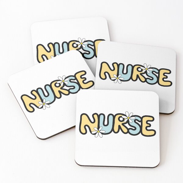 Artikelvorschau, Retro Krankenschwester blau und gelb / Daisy /Text entworfen und verkauft von MrsCreative1.