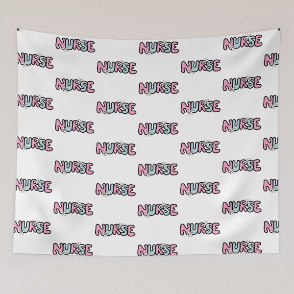 Artikelvorschau, Retro Krankenschwester Pink und Blau / Daisy / Text entworfen und verkauft von MrsCreative1.
