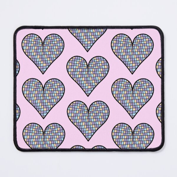 Item preview, Checkered Heart Pastel Colors, Pink, Yellow, Purple and Blue / Disco Ball  designed and sold by MrsCreative1.