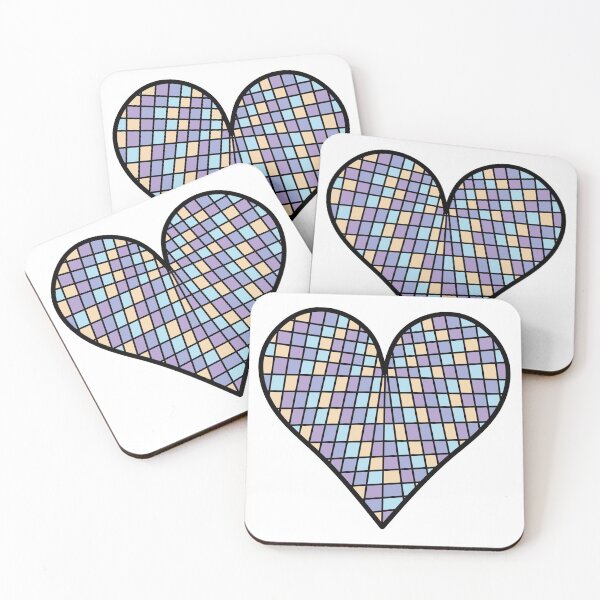 Item preview, Checkered Heart Pastel Colors, Pink, Yellow, Purple and Blue / Disco Ball  designed and sold by MrsCreative1.