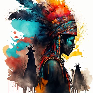 Artwork thumbnail, Native Man by patternshoprad