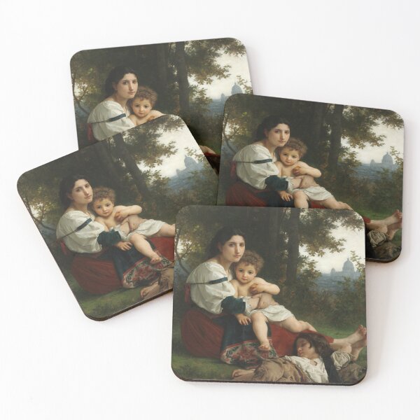 Item preview, Woman with childen - vintage Bougereau painting designed and sold by Vintage Designs +.
