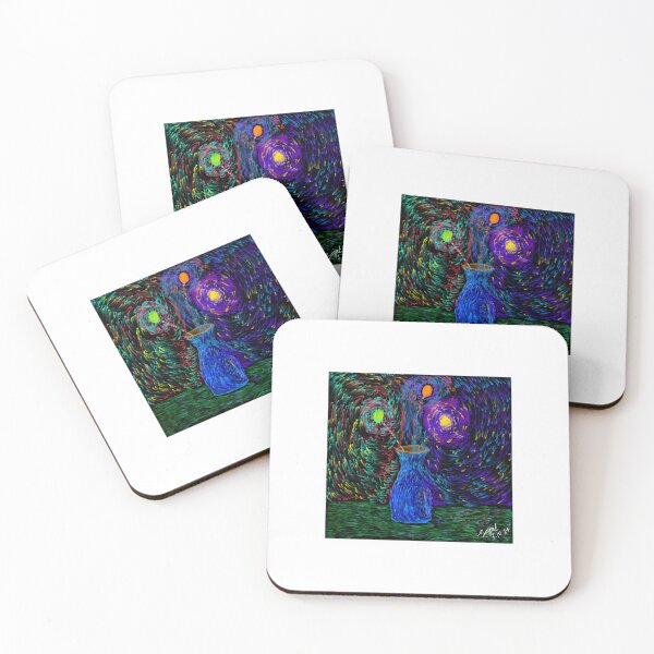Item preview, Van Gog Starry Night Style Galactic Flower Vase designed and sold by DeluluWear.