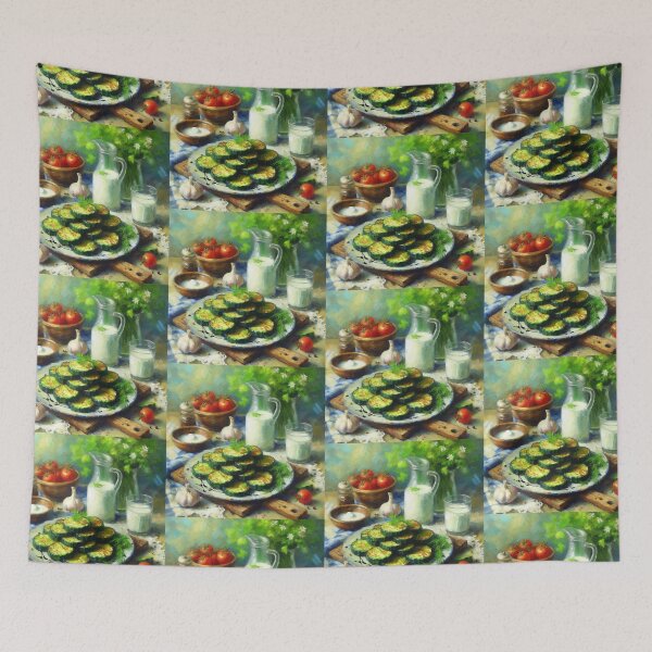 Item preview, Zucchini Fritters Impressionism Art Style designed and sold by artofuniverse.