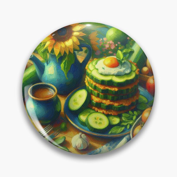 Item preview, Zucchini Fritters Impressionism Art Style designed and sold by artofuniverse.