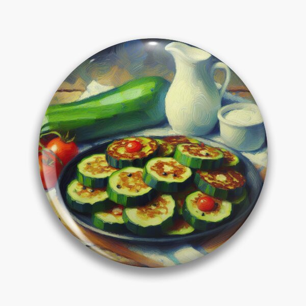 Item preview, Zucchini Fritters Impressionism Art Style designed and sold by artofuniverse.