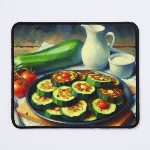 Item preview, Zucchini Fritters Impressionism Art Style designed and sold by artofuniverse.