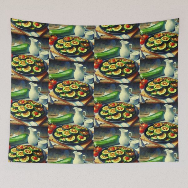 Item preview, Zucchini Fritters Impressionism Art Style designed and sold by artofuniverse.