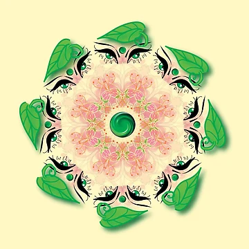 Artwork thumbnail, leaf mandala by InfinitePathArt