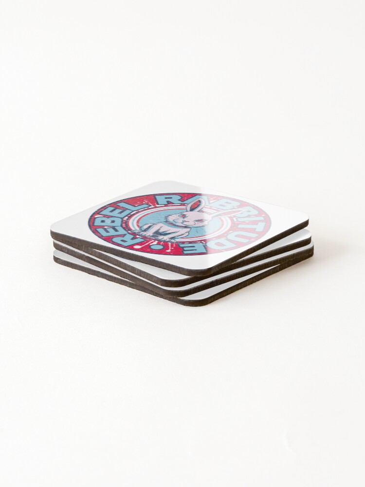 Thumbnail 4 of 5, Coasters (Set of 4), Rebel Rabbit designed and sold by pUNKnown.