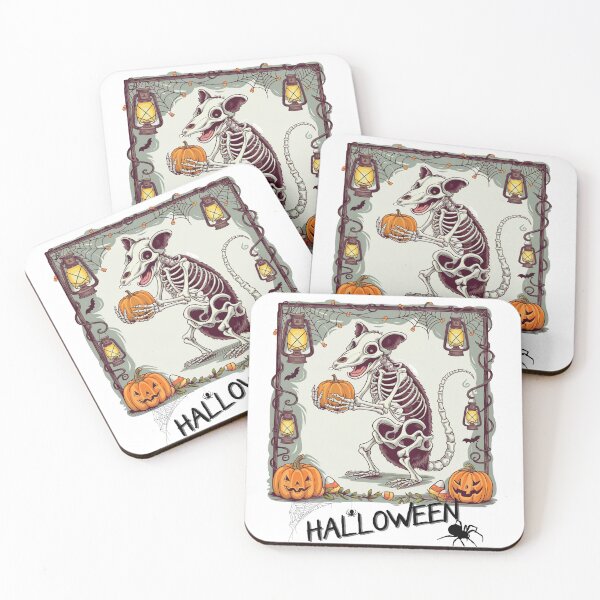 Item preview, Skeleton opossum halloween scary animal designed and sold by Lunari Prints.