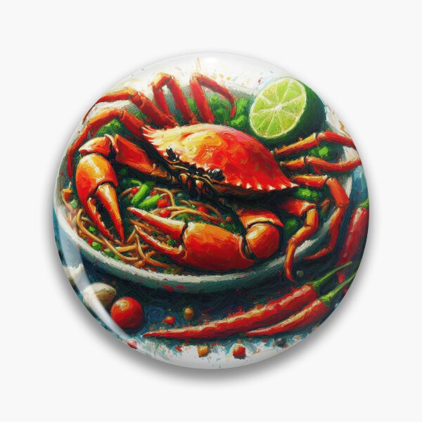 Item preview, Chili Crab Impressionism Art Style designed and sold by artofuniverse.