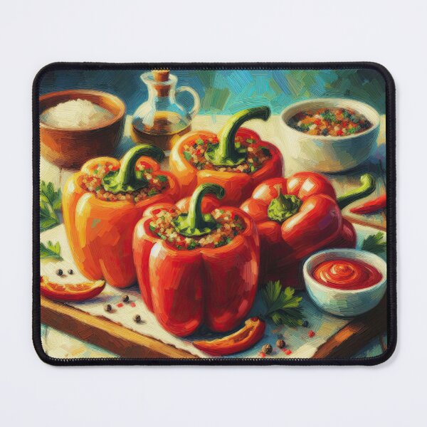 Item preview, Stuffed Bell Peppers Impressionism Art Style designed and sold by artofuniverse.