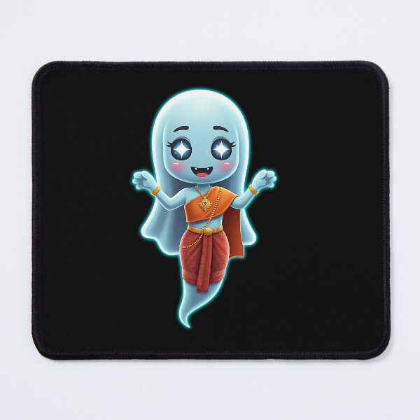Item preview, A glowing Thai ghost with sparkling eyes and a warm smile appears wearing traditional clothing designed and sold by prkpuriku.
