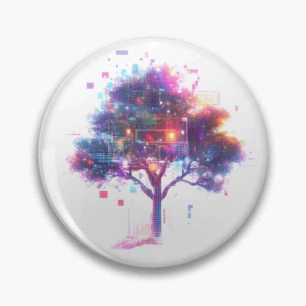 Artikelvorschau, Neonverpixelter Baum des digitalen Wachstums entworfen und verkauft von PixelReverb.