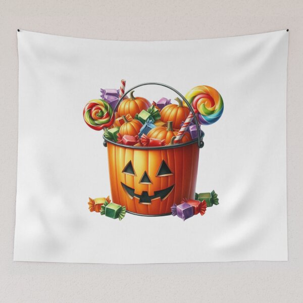 Item preview, HALLOWEEN PUMPKIN BUCKET WITH CANDYS designed and sold by AJCIShop.