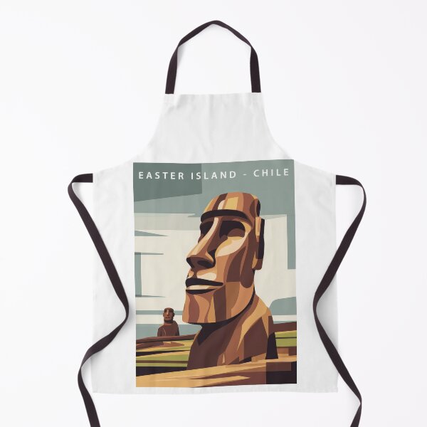 Item preview, Vintage Minimal Retro Travel Poster – Easter Island Chile in Bauhaus Style designed and sold by pod24.