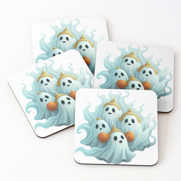Item preview, Cute ghosts in Thai traditional costumes celebrate Halloween with festive charm designed and sold by prkpuriku.