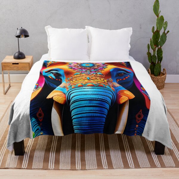 Item preview, multicolor Elephant Face abstract art designed and sold by Best-Art-Design.