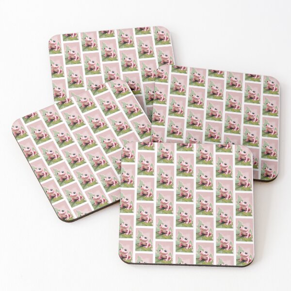 Item preview, Pink cute frog with pink background  designed and sold by HawaiiSofia.