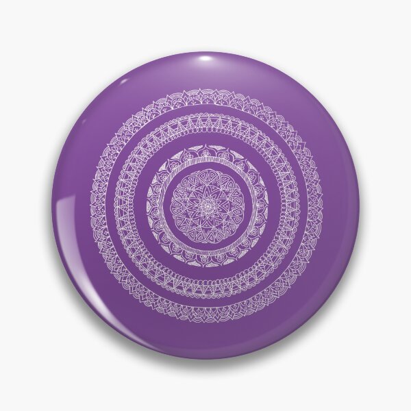 Item preview, Hand drawn Mandala white on purple designed and sold by RuthB-Design.