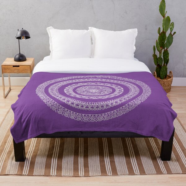 Item preview, Hand drawn Mandala white on purple designed and sold by RuthB-Design.