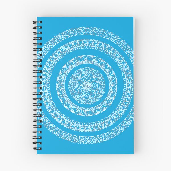 Item preview, Hand drawn Mandala white on light blue designed and sold by RuthB-Design.