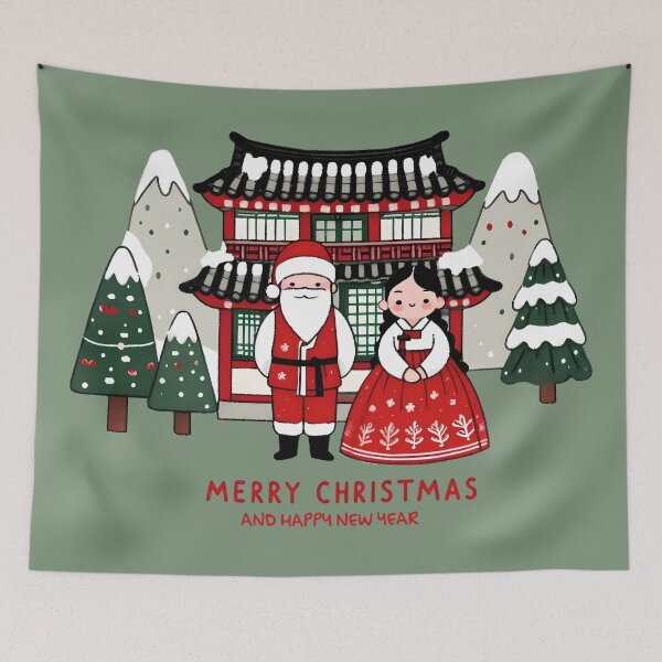 Item preview, Korean Christmas Santa Claus Korean Girl Hanbok designed and sold by HowToCanadian.