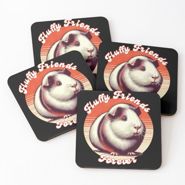 Aperçu de l'œuvre Cochon d'Inde rétro Fluffy Friends Forever - Design vintage pour amoureux des cavy créée et vendue par mARTaCreation.