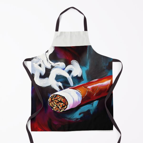 Item preview, Large Cigar Emitting Swirling White Smoke Against Vibrant Blue and Red Background AI Generated designed and sold by OlfactoART Studio.