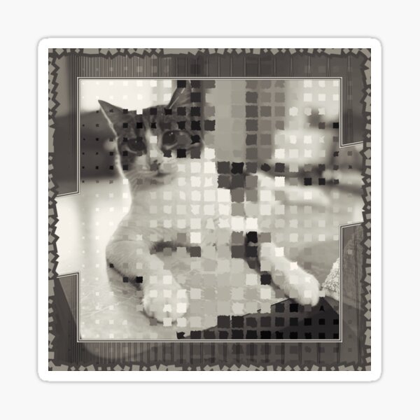 Cat Digital Art Sticker