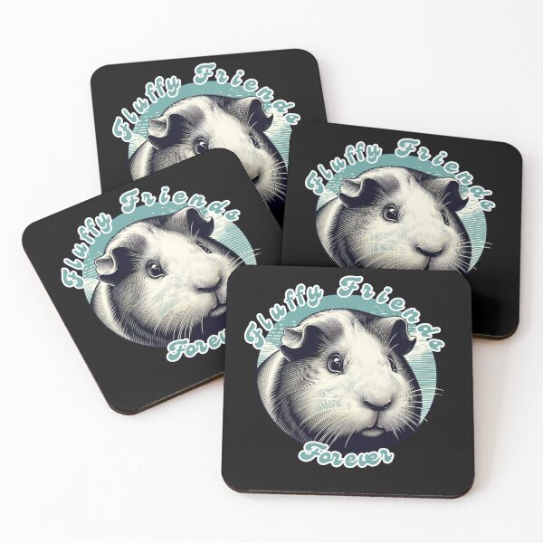Aperçu de l'œuvre Cochon d'Inde rétro Fluffy Friends Forever - Design vintage pour amoureux des cavy créée et vendue par mARTaCreation.