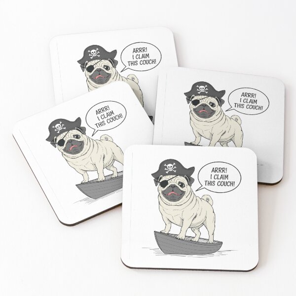 Item preview, Arrr! I claim this couch! | Cute pug in a pirate hat on the boat | Pug series designed and sold by pafkrusk.