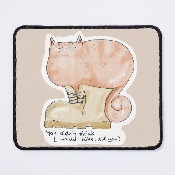 Item preview, Cute Ginger Cat In A Boot Refusing To Hike With Text designed and sold by Julia Sol.