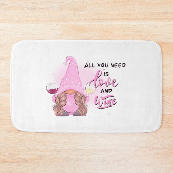 Item preview, All you need is love and wine, Cute pink gnome with wine glasses designed and sold by anhelinaart.