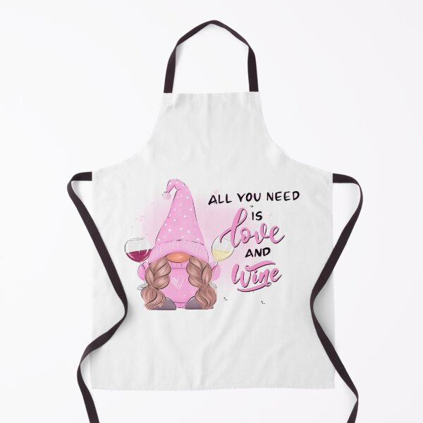 Item preview, All you need is love and wine, Cute pink gnome with wine glasses designed and sold by anhelinaart.